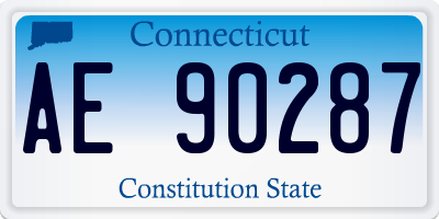 CT license plate AE90287