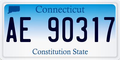 CT license plate AE90317