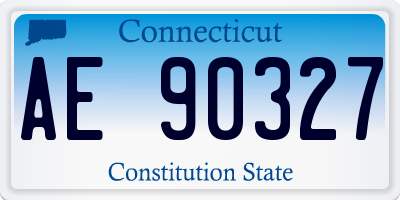 CT license plate AE90327