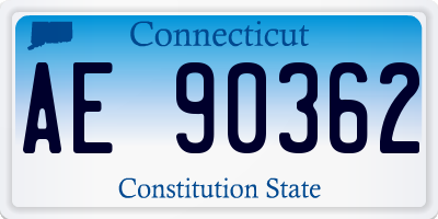 CT license plate AE90362