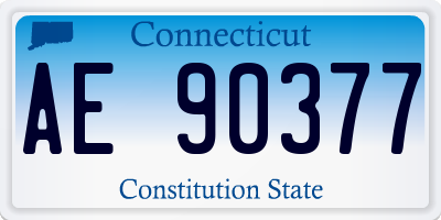 CT license plate AE90377