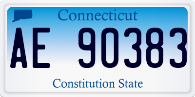 CT license plate AE90383