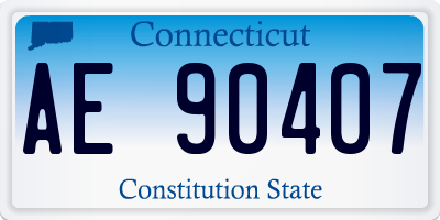 CT license plate AE90407