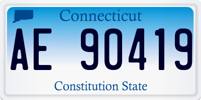 CT license plate AE90419