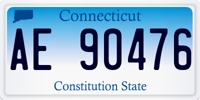 CT license plate AE90476
