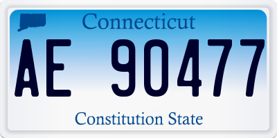 CT license plate AE90477