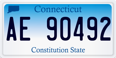 CT license plate AE90492