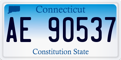 CT license plate AE90537
