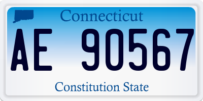 CT license plate AE90567