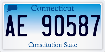 CT license plate AE90587