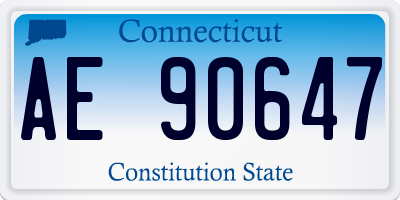 CT license plate AE90647