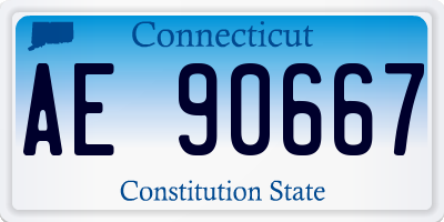 CT license plate AE90667