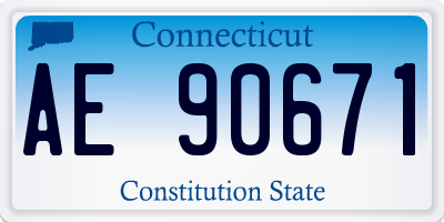 CT license plate AE90671