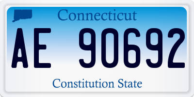 CT license plate AE90692