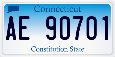 CT license plate AE90701