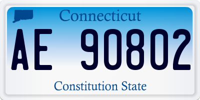 CT license plate AE90802