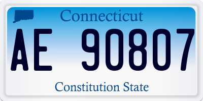 CT license plate AE90807