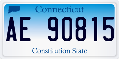 CT license plate AE90815