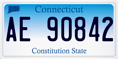 CT license plate AE90842
