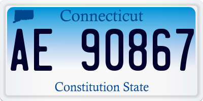 CT license plate AE90867
