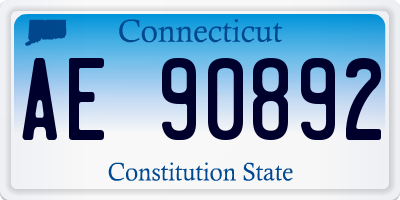 CT license plate AE90892