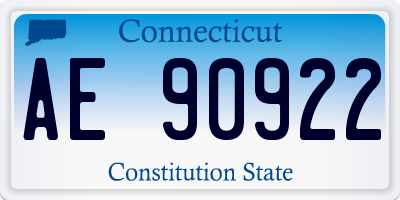 CT license plate AE90922