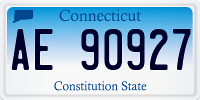 CT license plate AE90927