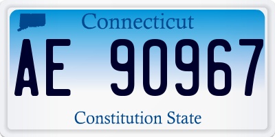 CT license plate AE90967