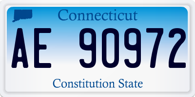 CT license plate AE90972