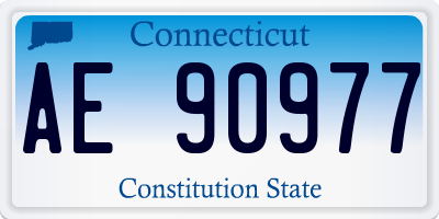 CT license plate AE90977