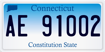CT license plate AE91002