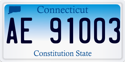 CT license plate AE91003
