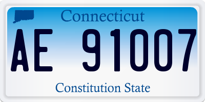 CT license plate AE91007