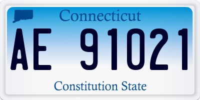CT license plate AE91021