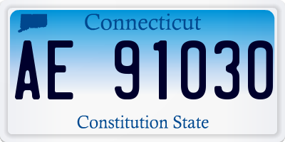 CT license plate AE91030