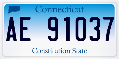 CT license plate AE91037