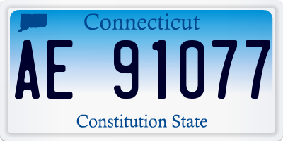 CT license plate AE91077