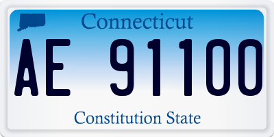 CT license plate AE91100