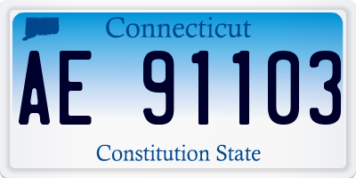 CT license plate AE91103