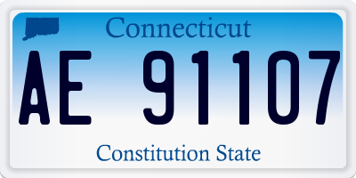 CT license plate AE91107