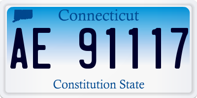 CT license plate AE91117