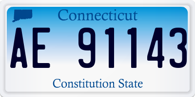 CT license plate AE91143
