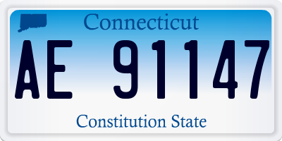 CT license plate AE91147