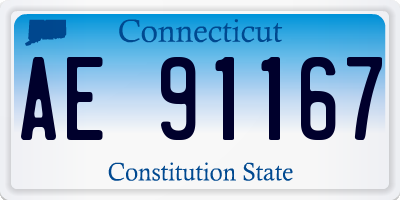 CT license plate AE91167