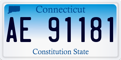 CT license plate AE91181