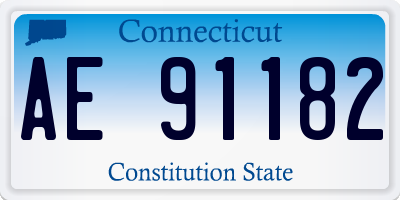 CT license plate AE91182