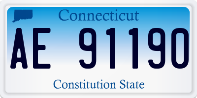 CT license plate AE91190