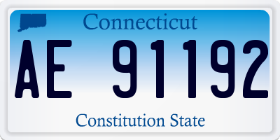 CT license plate AE91192