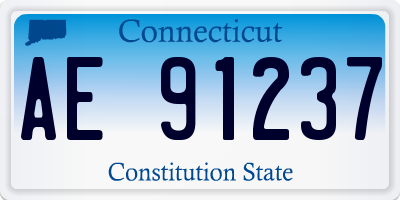 CT license plate AE91237