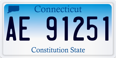 CT license plate AE91251